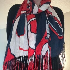 Native Northwest Americana Indigenous Tribal USA Red White and Blue Chic Scarf